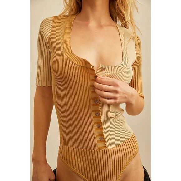 NWT FREE PEOPLE WANNABE SWIT RIBBED BODYSUIT - Picture 4 of 4